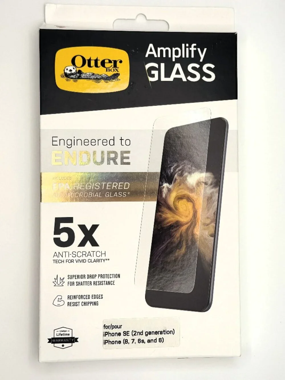 NIB OtterBox Amplify Glass Screen Protector for iPhone SE (2nd Gen) or 6/6s/7/8